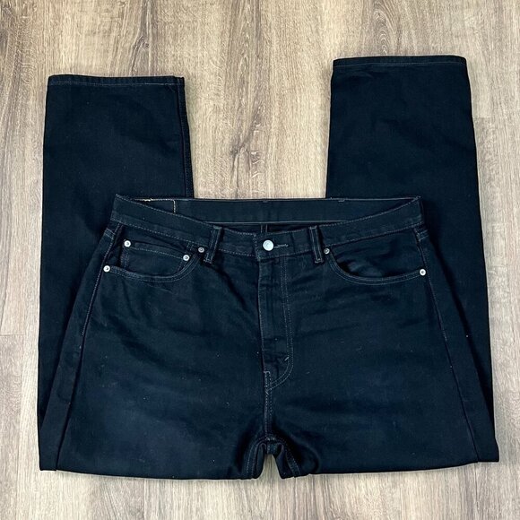 Levi's 505 Black Regular Fit Jeans Sz 38x30 - Picture 1 of 6